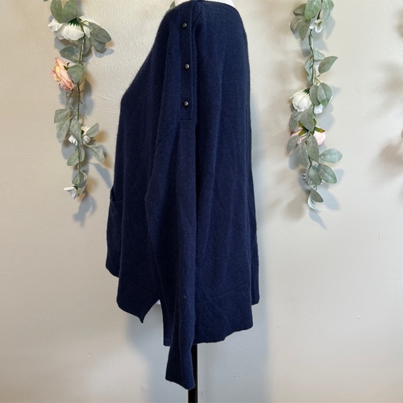 NORDSTROM SIGNATURE Navy Cashmere Sweater - Picture 3 of 6